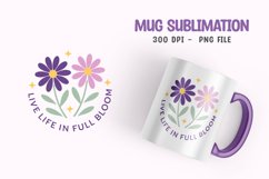 Flower mug sublimation png Product Image 1