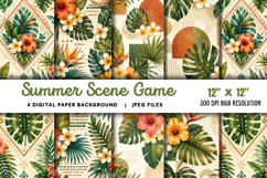 Summer Scene Game Beach Background JPG Product Image 1