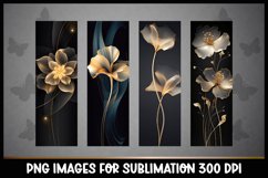 4 Whimsical Flowers Bookmarks Sublimation PNGs Product Image 1