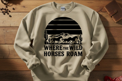 Where The Wild Horses Roam Svg, Cowgirl Horse Svg Design Product Image 6