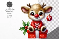 Christmas clipart, Reindeer clipart, Winter clipart Product Image 1