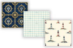 Lighthouse Digital Paper Pack, Coastal Beacon Seamless Product Image 4