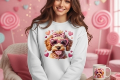 Cute Valentine Doodle Dog with Lollipop Clipart Product Image 4