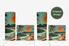 Summer Tumbler Sublimation, Tropical Beach Tumbler Wrap Product Image 4
