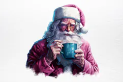 Christmas purple santa claus sublimation PNG Product Image 4