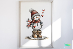 Whimsical Christmas Snowmans Clipart Product Image 2