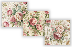 Rococo Shabby Chic Floral Digital Paper, Vintage Roses Product Image 4