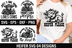 Heifer SVG Design - Just A Girl Who Loves Cows Product Image 1