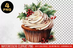 Christmas Cupcake Clipart PNG | Graphics| Christmas Ornament Product Image 4