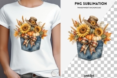 Autumn denim pocket png design for T-shirts Product Image 4