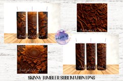 Tooled Leather Sunflower Tumbler Sublimation Bundle Product Image 4