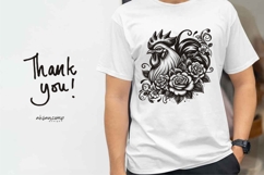 Floral Rooster Silhouette Vector Product Image 4