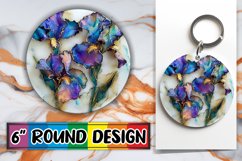 Elegant Floral Gold Print Sublimation Coasters Product Image 1