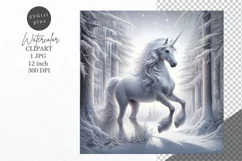 Winter, Unicorn, Fantasy, JPG, Junk journal, Product Image 1