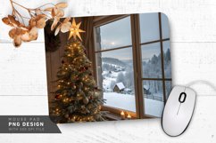 Winter Wonderland with Christmas Tree Mouse Pad PNG Design Product Image 1