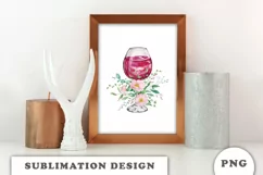 Watercolor Wine Glass Floral clipart Product Image 4