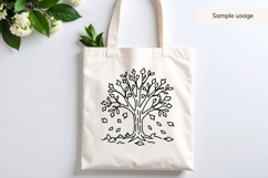Hand Drawn Fall Tree With Falling Leaves SVG Product Image 4