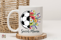 Soccer Mama PNG, Floral Soccer Ball Mothers Day Sublimation Product Image 4