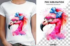 Flamingo wearing glasses png design for T-shirts Product Image 4