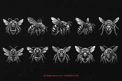 10 Bundle Dark Art Bumble Bee Skull Insect Gothic Horror Product Image 6