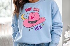 Hot Girl Hex PNG | Pink Cowgirl Hat Sublimation Design Product Image 3
