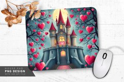 Castle with Heart Clouds Mouse Pad PNG Design Product Image 1