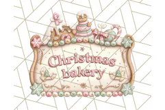 Christmas Sweet Shoppe Clipart PNG, Pastel Bakery Art Product Image 4