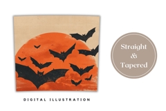 Halloween Bats Tumbler Wrap, Cartoon Bats Sublimation Product Image 4