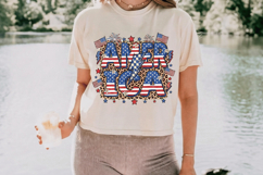 Retro America Leopard pattern PNG T-Shirt|4th of July PNG Product Image 11