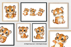 15 Bundle Watercolor Baby Tiger Wildlife Jungle King Kids Product Image 4