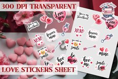 Love sticker Hearts Stickers Sheet St. Valentine&#039;s Heart PNG Product Image 1