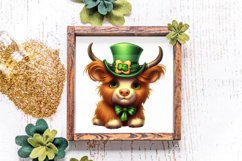 St Patricks Day Highland Cow Clipart, Highland Cow Clipart Product Image 4