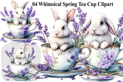 Whimsical Spring Tea Cup Clipart Product Image 1