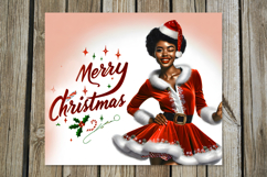 Christmas Pin up Girl | 4 retro Sublimation Tumbler designs Product Image 4