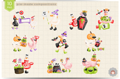 Watercolor Halloween Decor clipart Sublimation Bundle Product Image 4