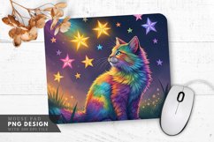 Cosmic Rainbow Cat Mouse Pad PNG Design Product Image 1