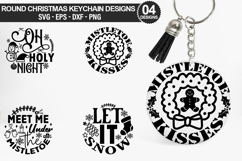 Round Christmas Keychain SVG Design - Meet me under the mist Product Image 1