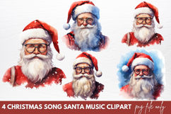 Christmas Clipart Christmas Song Santa Music Clipart Product Image 1