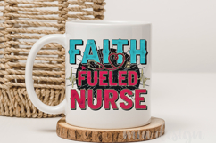 Faith Fueled Nurse PNG, Stethoscope Heart Pulse Sublimation Product Image 3