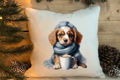 Christmas Dog And Coffee Clipart, Christmas Clipart Product Image 4