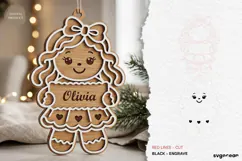 Personalized Gingerbread Ornament Laser Cut | SVG Product Image 2