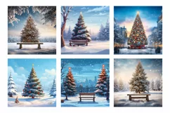 Christmas background, porch wreath on the door Product Image 4