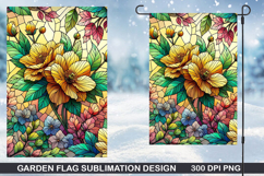 Flowers Garden Flag Sublimation| Autumn Garden Flag PNG Product Image 1
