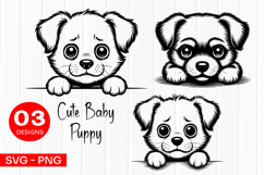 Cute Baby Puppy SVG PNG Product Image 1