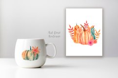 Watercolor Pumpkin Clipart, Fall png pumpkins, Thanksgiving Product Image 2