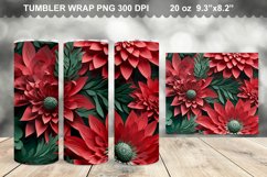 3D Christmas Flowers Wrap Tumbler Design Product Image 1