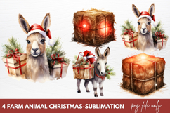 Christmas Farm Animals Clipart Christmas Animals Product Image 1