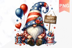 4th Of July Birthday Gnome Sublimation - Gnome Png Bundle Product Image 5