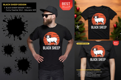 BLACK SHEEP Holiday Design Quirky Festive Tee Christmas Product Image 2