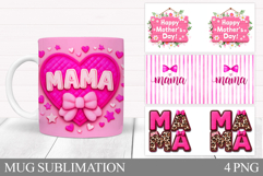 Mother's Day Mug Design. Best Mom Ever Mug Wrap Sublimation Product Image 1